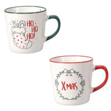 Koopman Set of 2 Festive Stoneware Mugs - (Choice of 2)