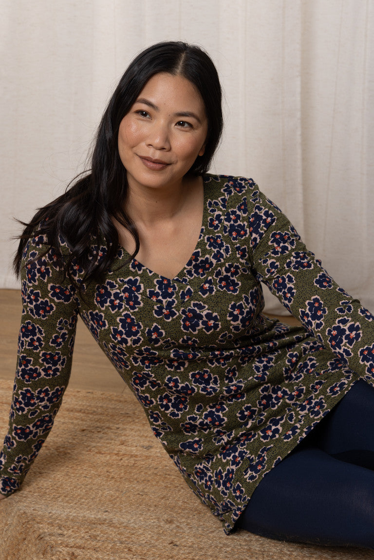 Lily & Me 8 Olive Meadow Clover Tunic Top