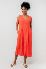 Lily & Me 8 Cerise Seersucker Check Sundown Dress