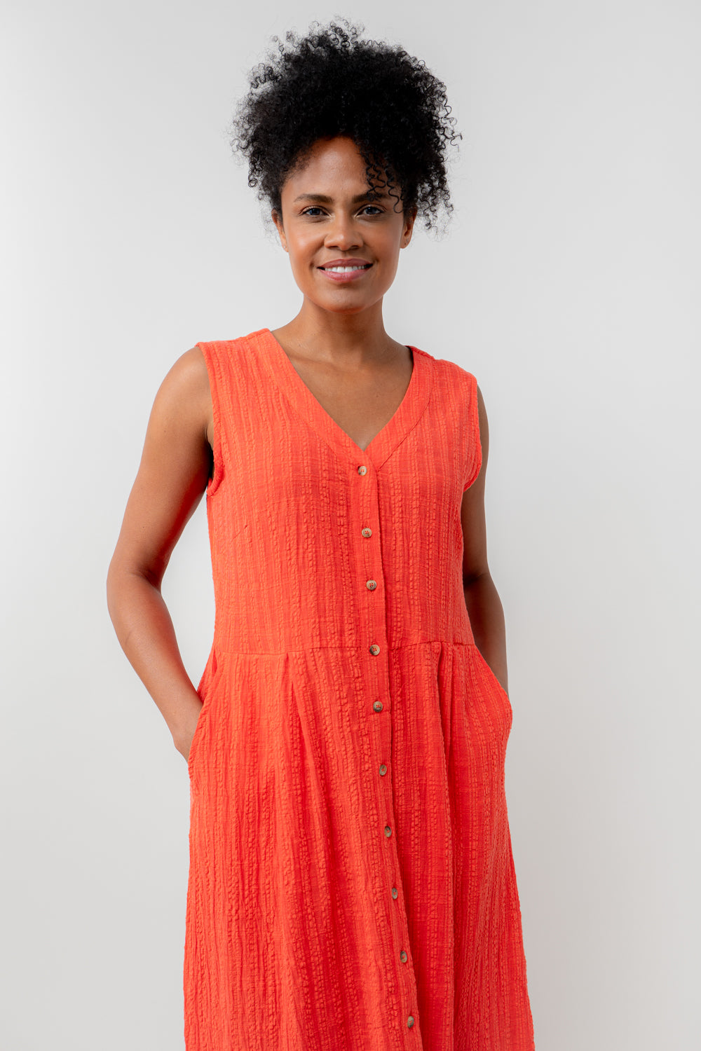 Lily & Me 8 Cerise Seersucker Check Sundown Dress