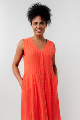 Lily & Me 8 Cerise Seersucker Check Sundown Dress