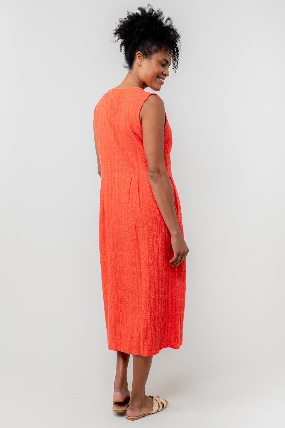 Lily & Me 8 Cerise Seersucker Check Sundown Dress