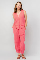 Lily & Me 14 Pink Plain Linen Sail Trouser