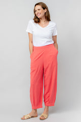 Lily & Me 8 Pink Plain Linen Sail Trouser