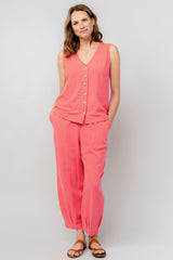 Lily & Me 14 Pink Plain Linen Sail Trouser