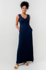 Lily & Me 14 Navy Plain Chrissy Maxi Dress