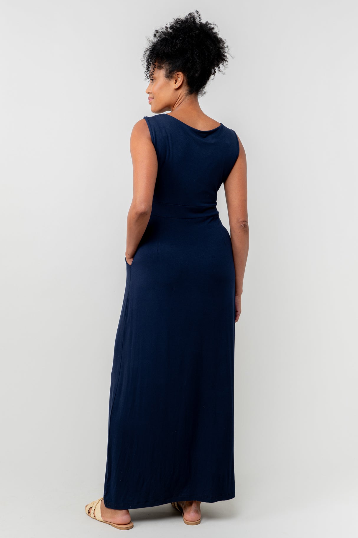Lily & Me 14 Navy Plain Chrissy Maxi Dress
