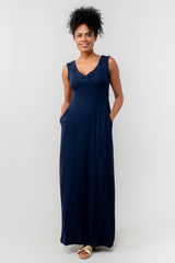 Lily & Me 8 Navy Plain Chrissy Maxi Dress