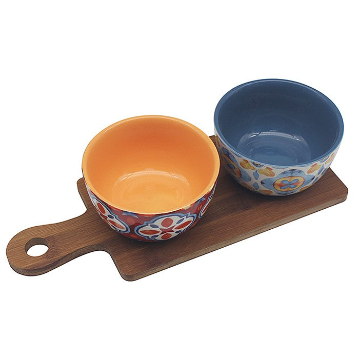 Leser & Pavey 30cm Tuscany Snack Bowls on Tray - (Set of 2)