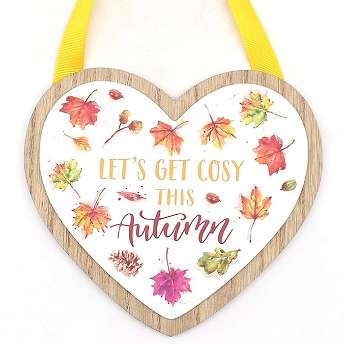 Lesser & Pavey Autumn Leaves Cosy Heart Plaque - LP96212