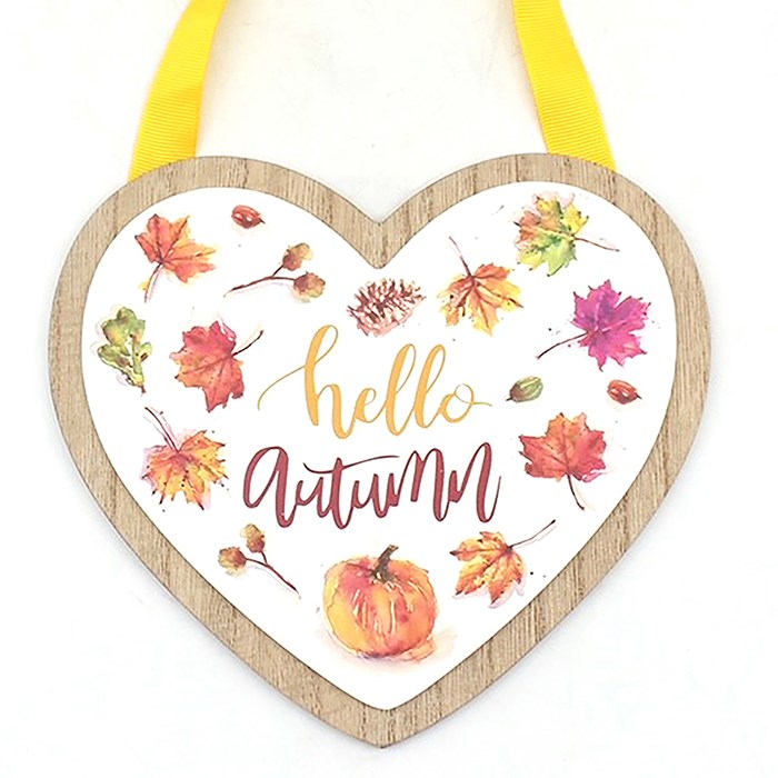 Lesser & Pavey Autumn Leaves Heart Plaque - LP96213