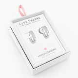 Life Charms Diamond Silver Hoop Earrings