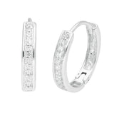 Life Charms Diamond Silver Hoop Earrings