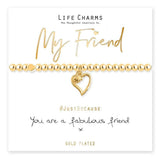 Life Charms Fabulous Friend Gold Plated Heart Charm Bracelet