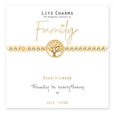 Life Charms Family Tree Gold Plated Charm Bracelet
