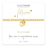 Life Charms Marvellous Mum Gold Plated Heart Charm Bracelet