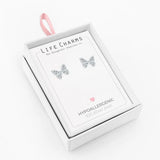 Life Charms Silver Butterfly Stud Earrings
