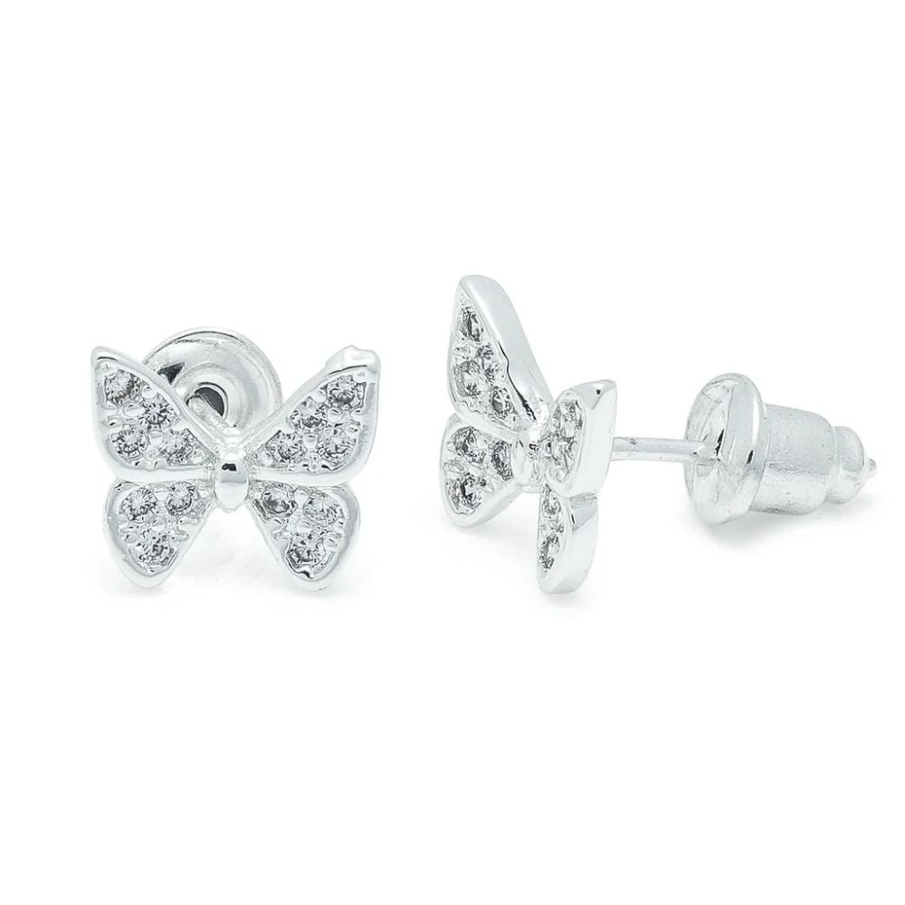 Life Charms Silver Butterfly Stud Earrings