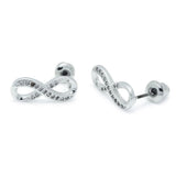 Life Charms Silver Infinity Stud Earrings