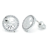 Life Charms Tree Of Life Silver Stud Earrings