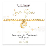 Life Charms 'Love You To The Moon and Back' Gold Plated Charm Bracelet