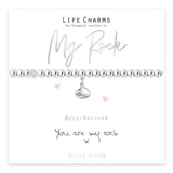 Life Charms 'You Are My Rock' Silver Plated  Bracelet