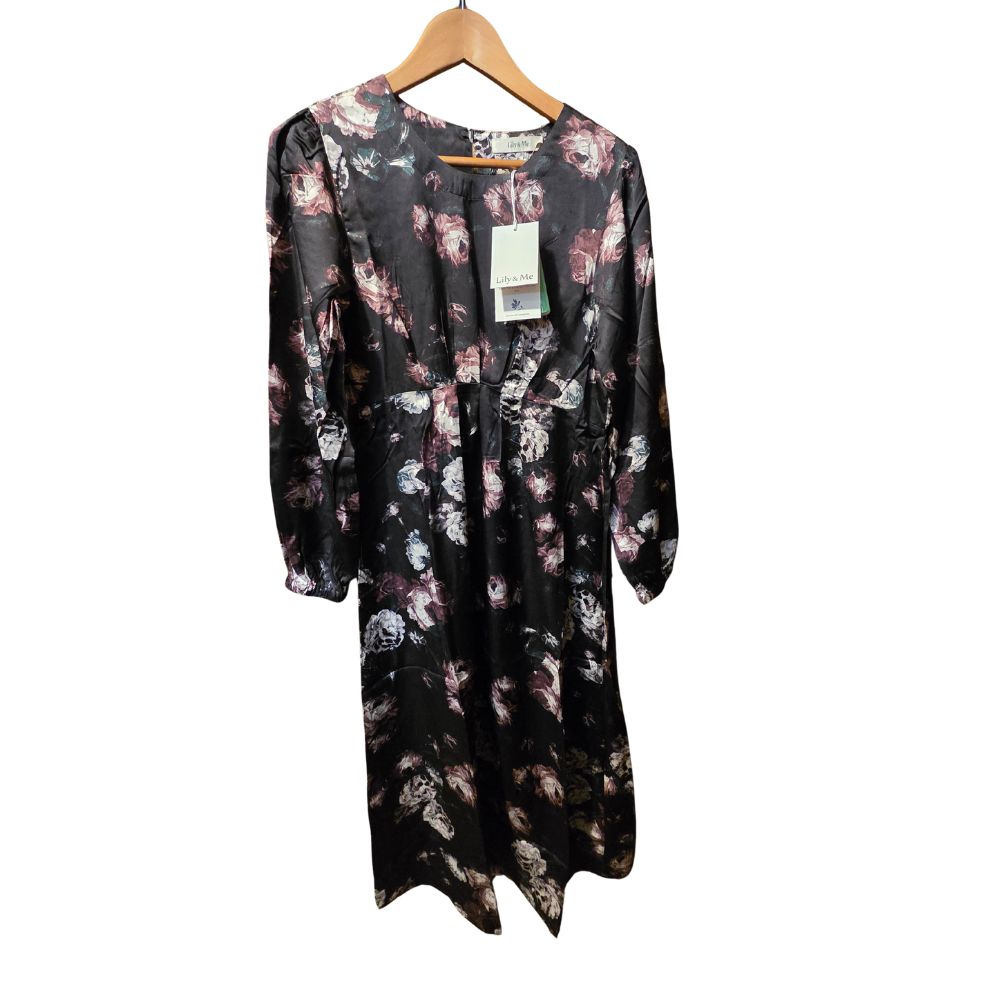Lily & Me Celia Imogen Floral Dress - Black