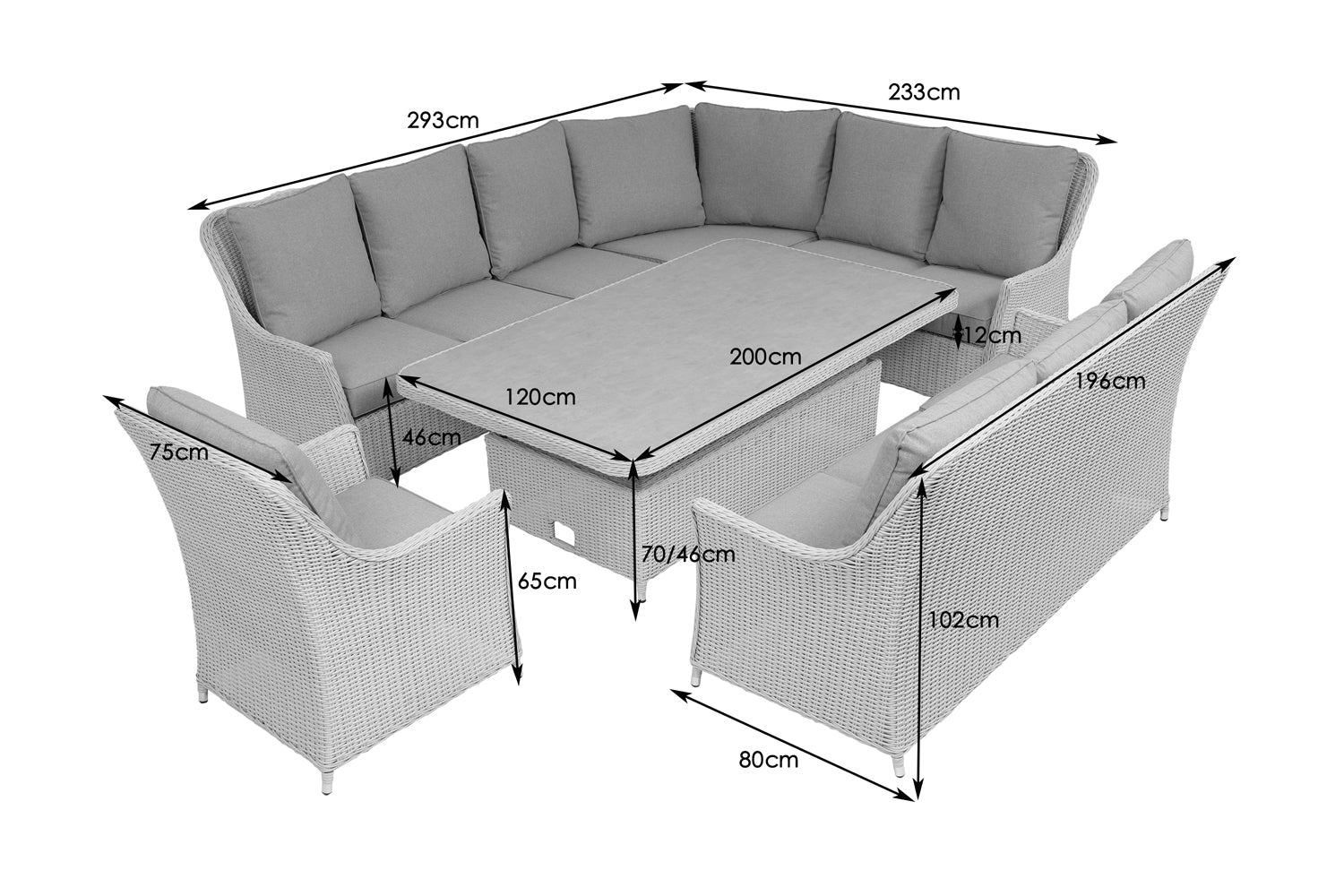 Woodlodge Oatmeal/Pearl Antigua Grand Mod Corner Furniture Set
