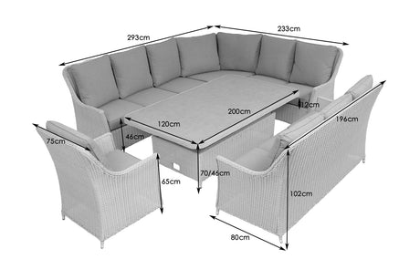 Woodlodge Oatmeal/Pearl Antigua Grand Mod Corner Furniture Set