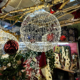 Lumineo 58cm Warm White LED Lit Metal Frame Ball Decoration