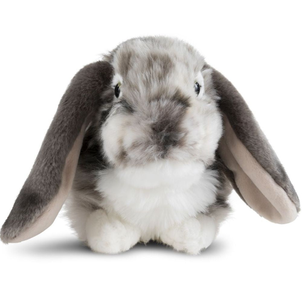 Living Nature 26cm Grey Dutch Lop Ear Rabbit Soft Toy