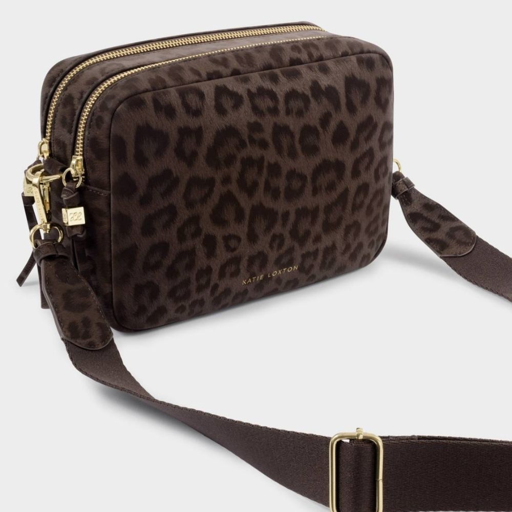 Katie Loxton Lottie Large Crossbody Bag - Chocolate Leopard
