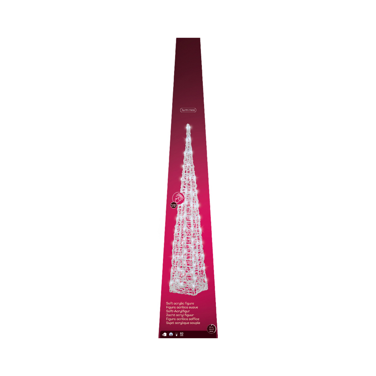 Lumineo 118cm Cool White LED Acrylic Pyramid
