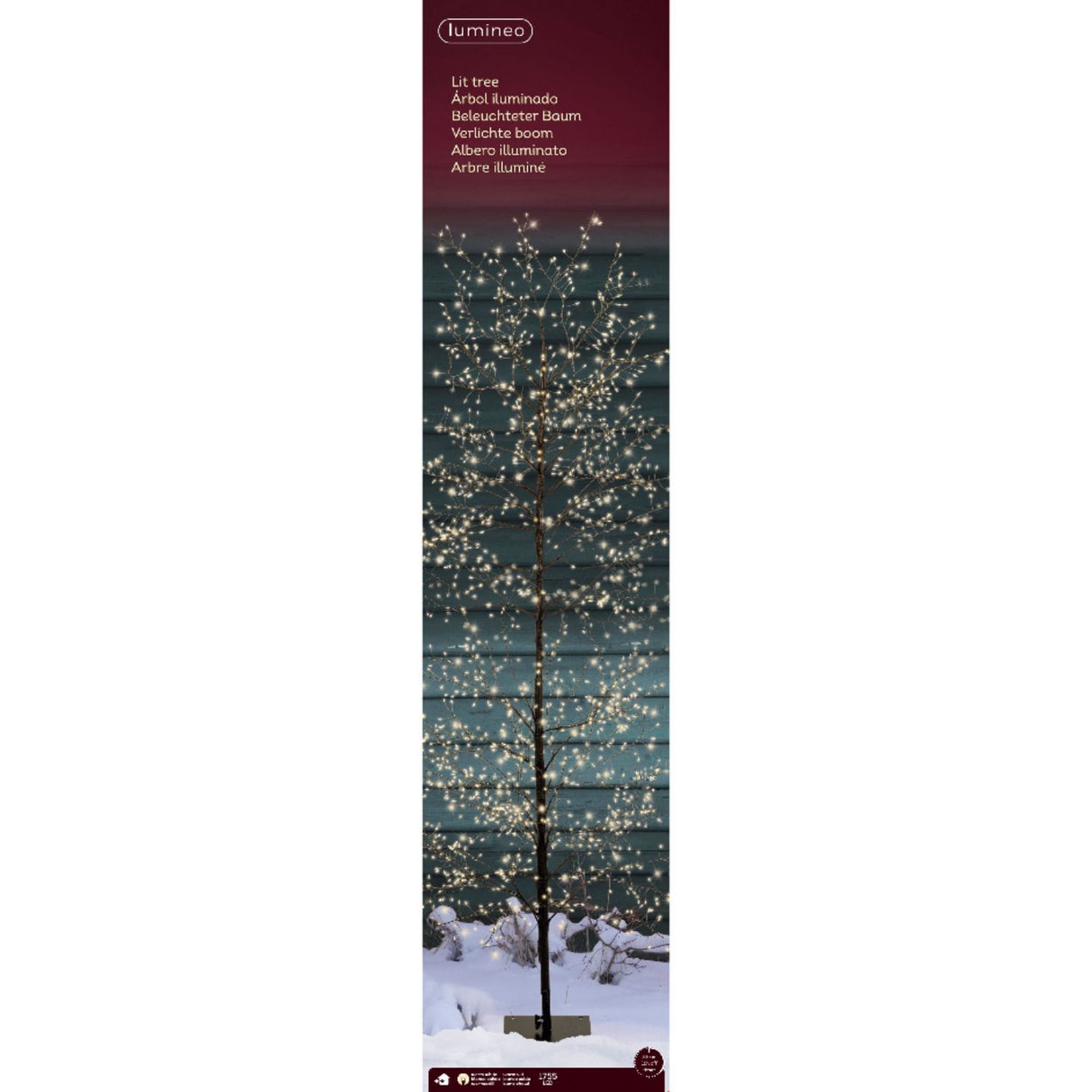 A black twig tree with warm white micro LED lights