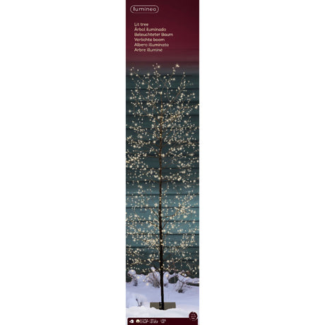 A black twig tree with warm white micro LED lights