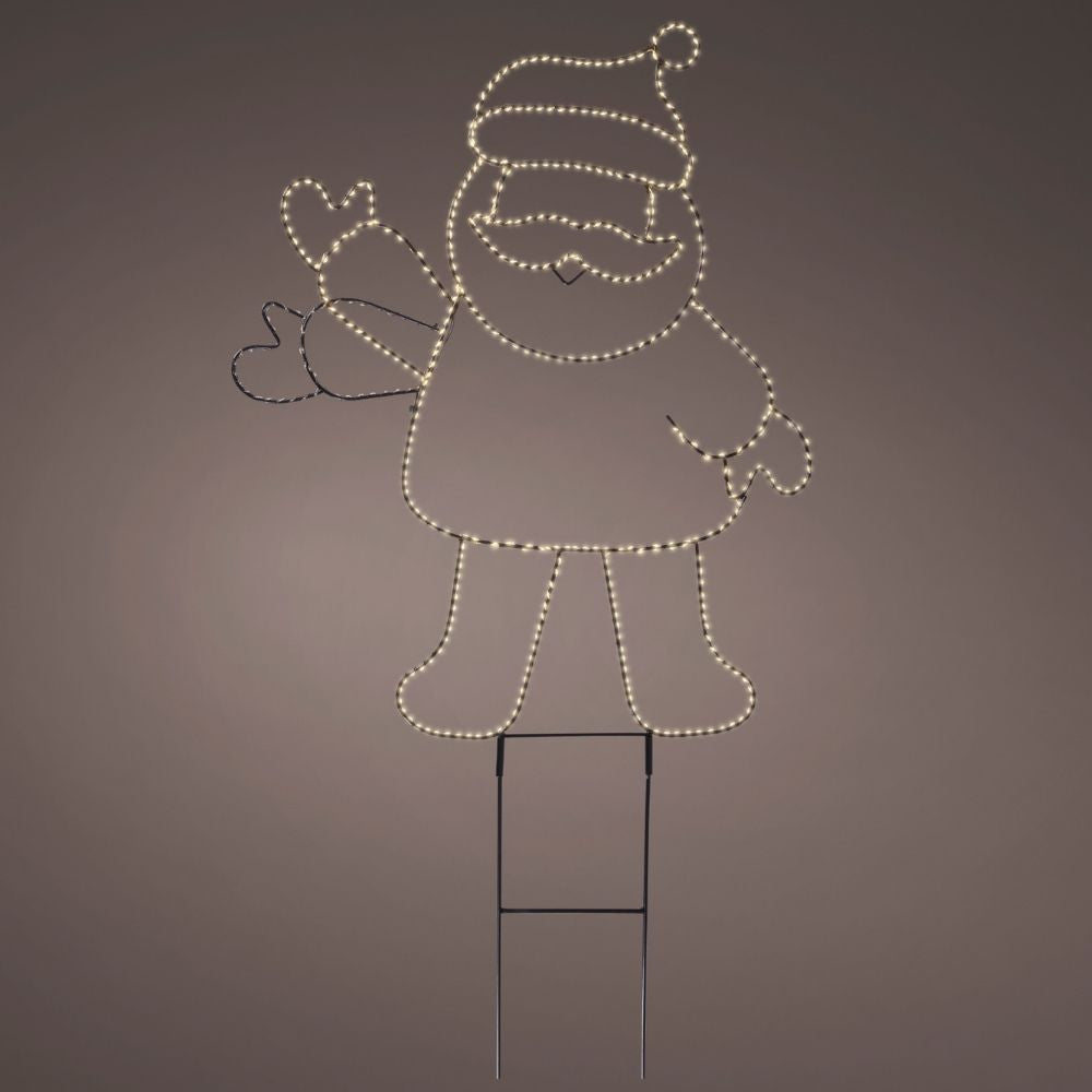 Lumineo 77cm Warm White Waving Santa Micro LED Iron Stake Light