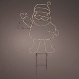 Lumineo 77cm Warm White Waving Santa Micro LED Iron Stake Light