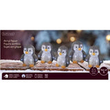 Lumineo Set of 5 Cool White LED Acrylic Black Penguin String Lights