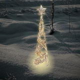Lumineo 100cm 600 LED Warm White Lit Gold Cone with Star Decoration