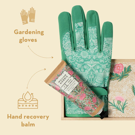 William Morris The Modern Homemaker Gloves & Hand Cream in Wooden Box - FG4927