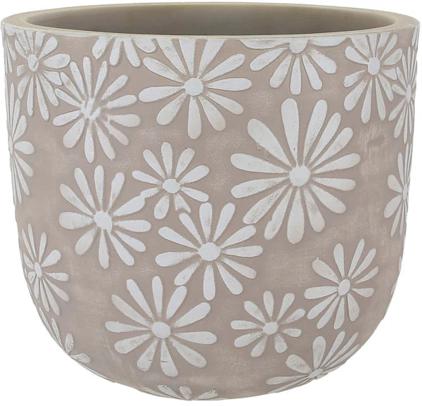 Woodlodge 24cm Modern British Floral Pot - Grey