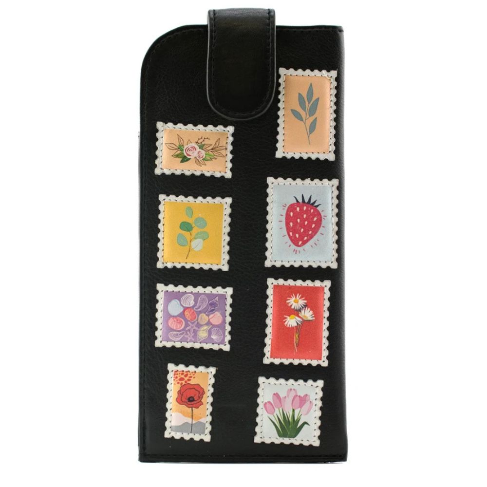 Mala Leather Botanists Post Glasses Case - Black