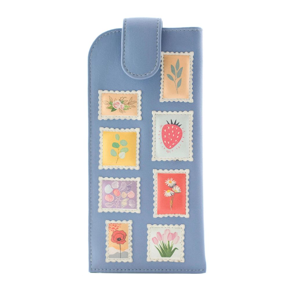 Mala Leather Botanists Post Glasses Case - Blue