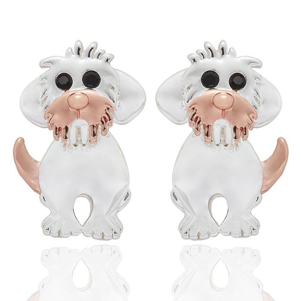 Equilibrium Mans Best Friend Two Tone Earrings