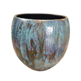 Mica Decorations 17cm Turquoise Loren Round Pot