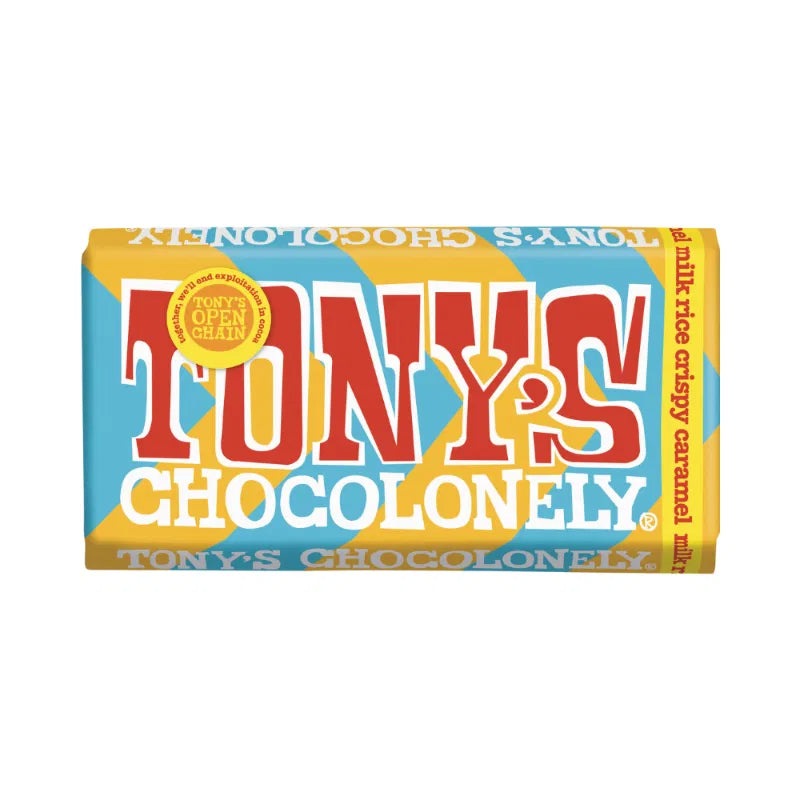 Tony's Chocolonely 180g Milk Chocolate Caramel Rice Crisp