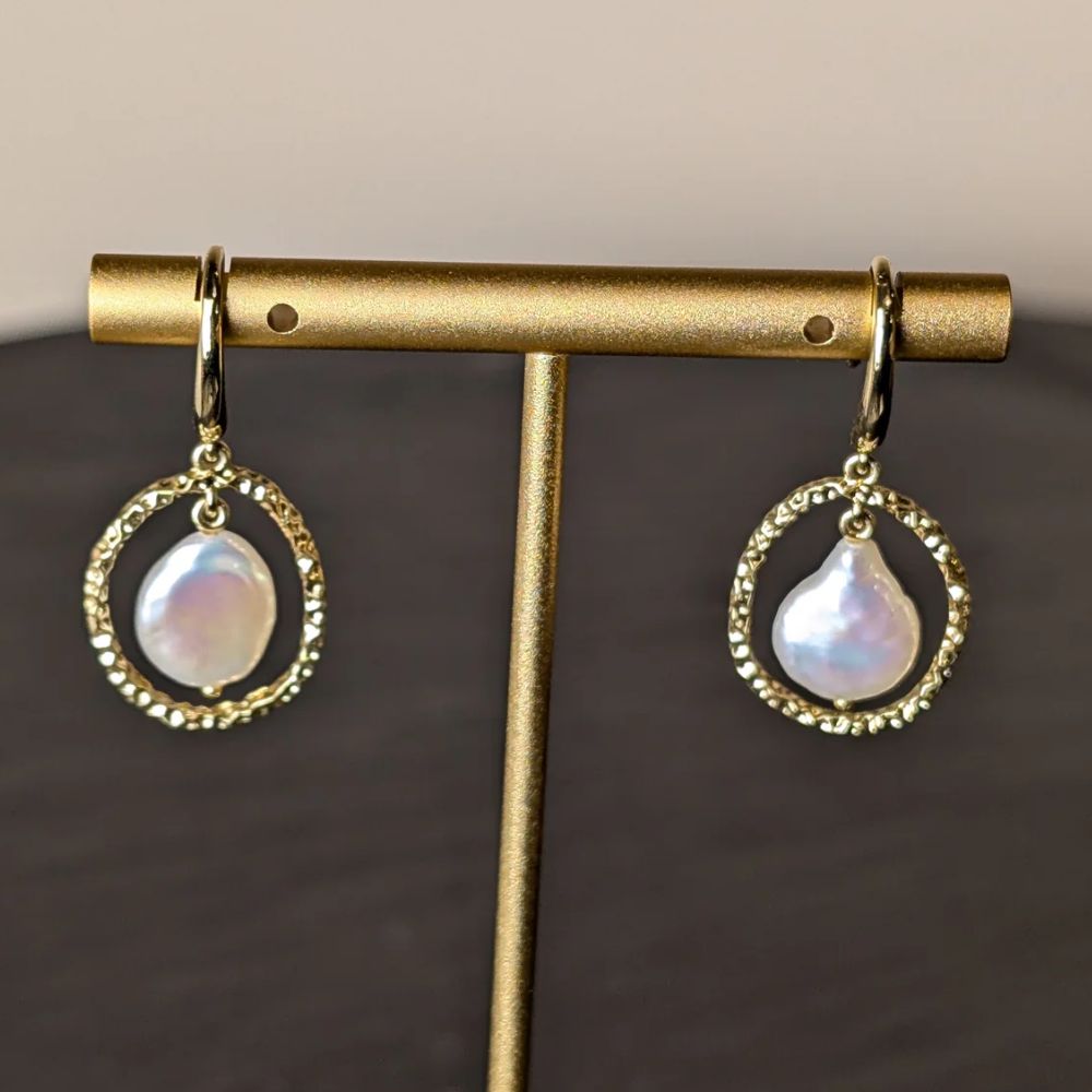 Nudie Jewellery Gold & Pearl Maris Earrings