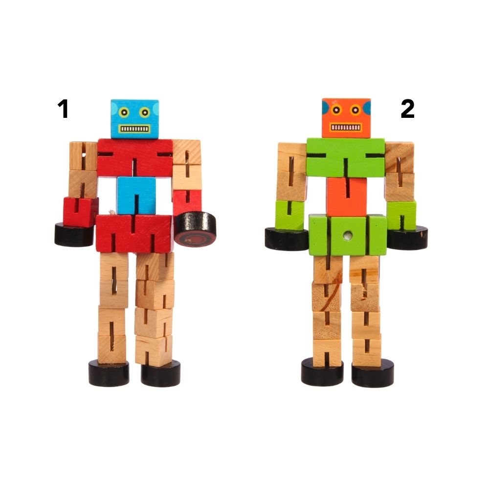 Otterdene 15cm Wooden Jointed Robot Toy - (Choice of 2)