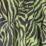 POM Black & Green Zebra Print Cotton Kaftan
