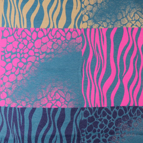 POM Blue And Pink Mix Multi Animal Print Scarf